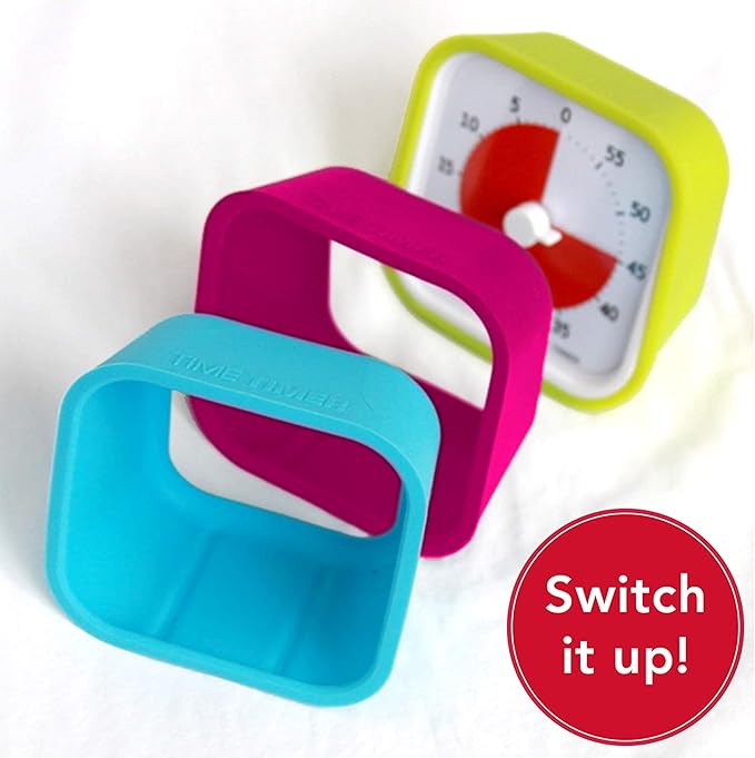 TIME TIMER Soft Silicone Removable Cover - Compatible with MOD Visual Timer - for Classroom Learning, Elementary Teachers Desk Clock, Homeschool Study Tool and Office Meetings (Berry)