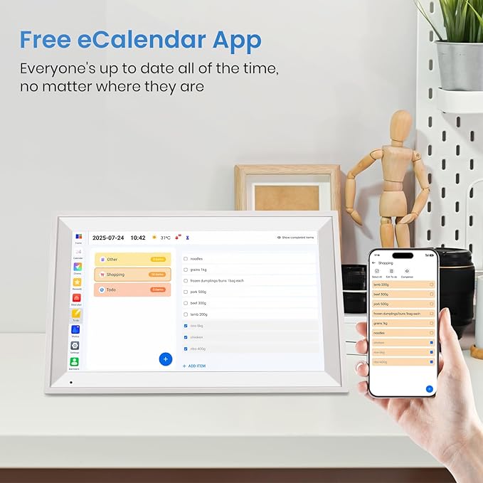 15.6 inch Smart Digital Calendar HD Touchscreen Digital Planner & Chore Chart Interactive 4GB RAM 64GB ROM Wall Organizer & Digital Photo Frame