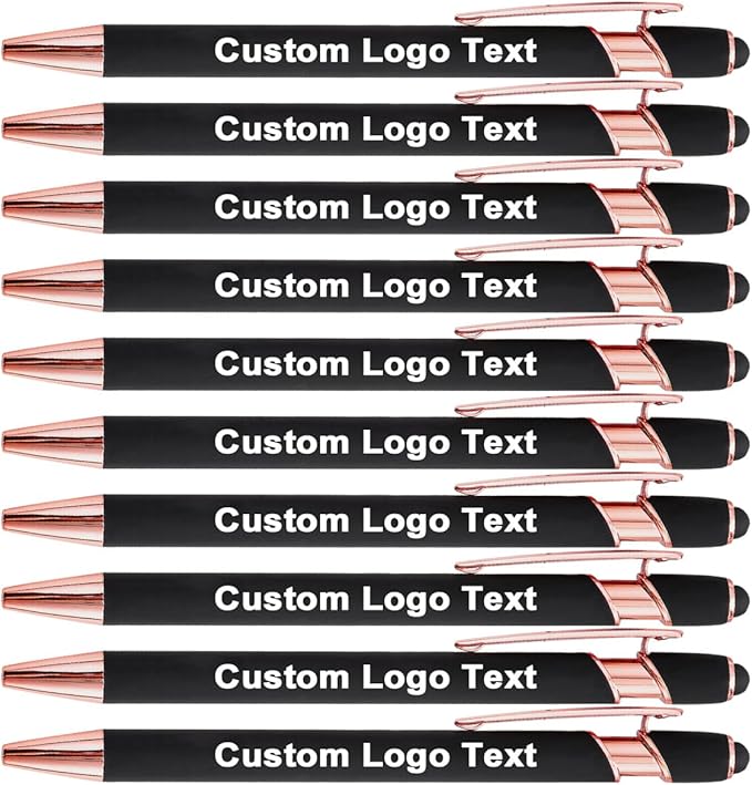 Custom Engraved Ballpoint Pens Bulk, Personalized with Name/Logo, Black or Blue Ink, Smooth Writing for Office, School, Business, Church, Reunion100 Pcs Black