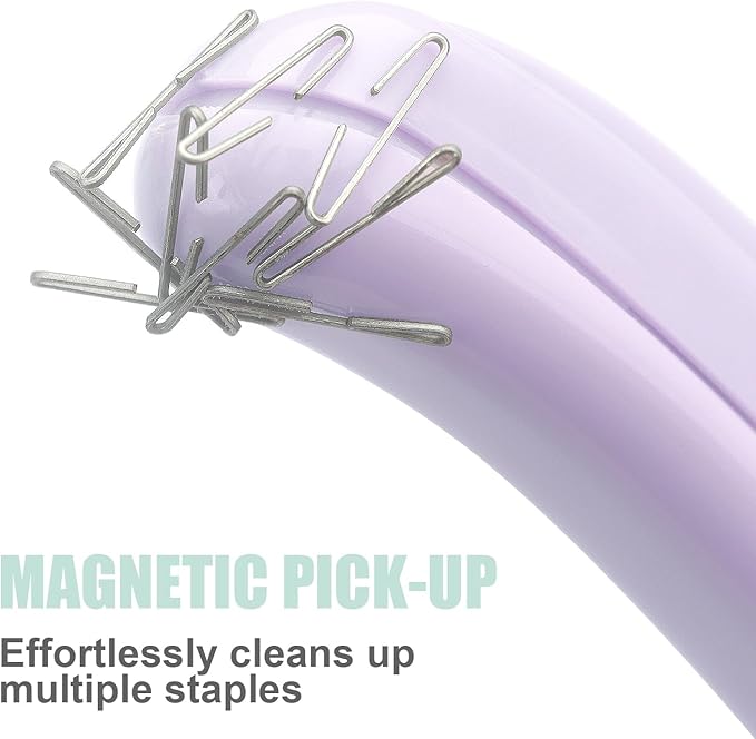 Professional Magnetic Staple Remover Puller Staples Remover Staple Removal Tool for School Office Home 5 Pack (Purple/Blue/Light Green/Orange/Pink)