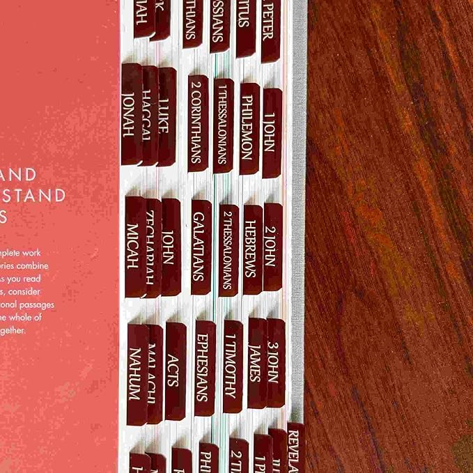 Thinkor Reposition Laminated Bible Tabs, Large Print Stickers, Easy to Read & Apply Bible Tabs for Women & Man (Leather Color)