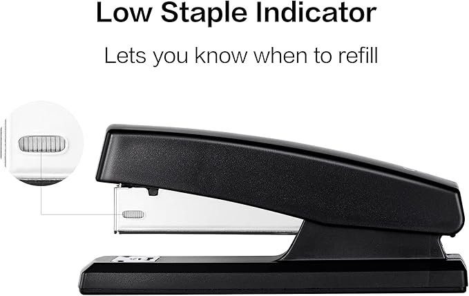 Deli Stapler, Desktop Staplers with 640 Staples, Office Stapler, 25 Sheet Capacity, Black