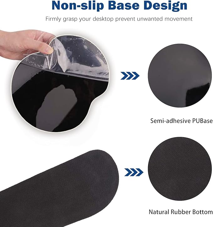 ARTSO Large Mouse Pad Ergonomic Keyboard Wrist Rest Support Set, Memory Foam Gel Wrist Pad, Extended Desk Mat Protector, Non-Slip Desk Blotter, Blue Marble