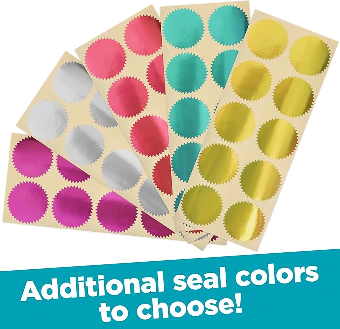 MaxMark Notary Seal Round Pink Embosser for North Carolina State - Includes Gold Burst Seal Labels (50 Count)