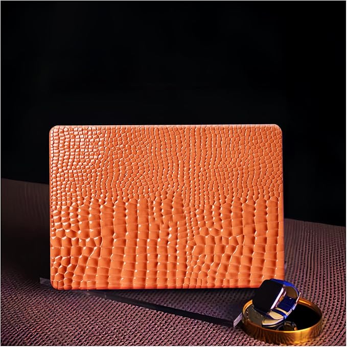 Crocodile Case for MacBook Air 13 inch M4 M3 M2 2025-2022 A3240 A3113 A2681,for Mac Air M4 Alligator Snake Textured Leather Glitter Glossy Cute Hard Shell&Keyboard Cover for Mac Air 13.6,Brown