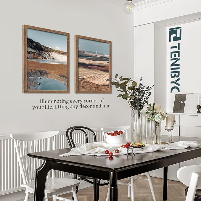 18x24 Walnut Poster Frame Set of 3 - Natural Brown, Solid Wood Picture Frame, Wall Hanging