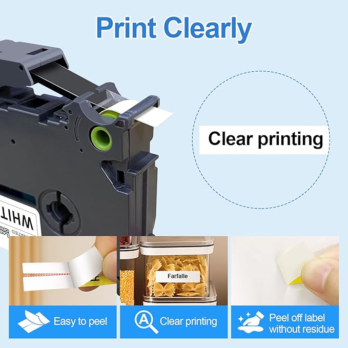 Label Orison TZe-131 Label Maker Tape Clear, Replacement for Brother P-Touch Label Tape Tz Tapes 12mm 0.47 Laminated for PT-D210 PT-D220 PT-H110, Black on Clear, 1/2''(12mm) x 26.2'(8m), 2PK