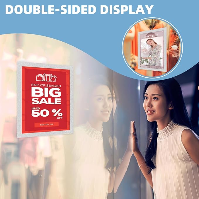Magnetic Sign Holder 8.5 x 11-5Pcs Durable PVC Magnetic Frames for Refrigerator Reusable Adhesive Frames for Walls Door Window Double Sided Display Magnetic Picture Frame Document Holder