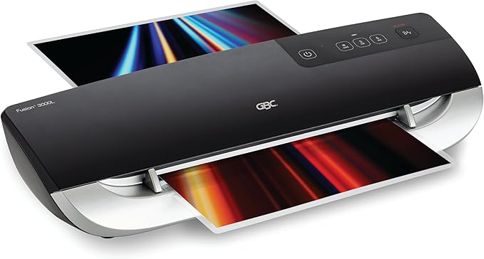 GBC Thermal Laminator Machine, Fusion 3000L, 9 Inch, 1 Min Warm-up, 3 or 5 Mil, with 30 EZUse Laminating Pouches for Home, Office and Classroom, Black (1703079)