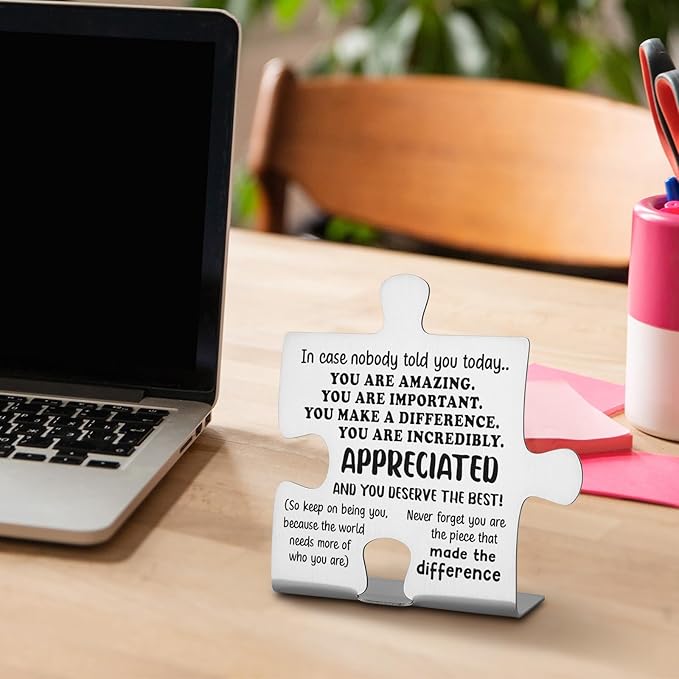 Thank You Gifts for Coworkers, Boss, Women, Men, Friends. Appreciated Coworker Gift. Inspirational Gift Ideas, Motivational Quotes for Office Home Decorative Signs Plaques WDD4