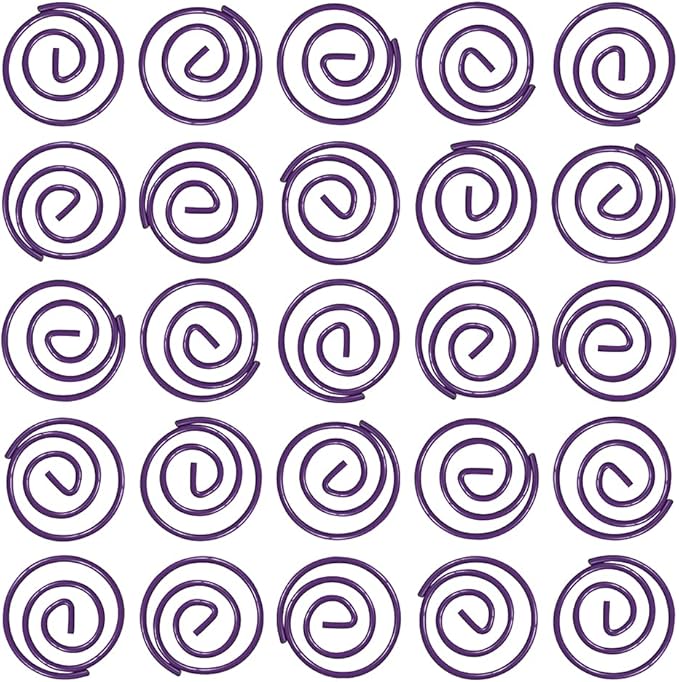 JAM PAPER Circular Paper Clips - Round Paperclips - Purple - 50/Pack