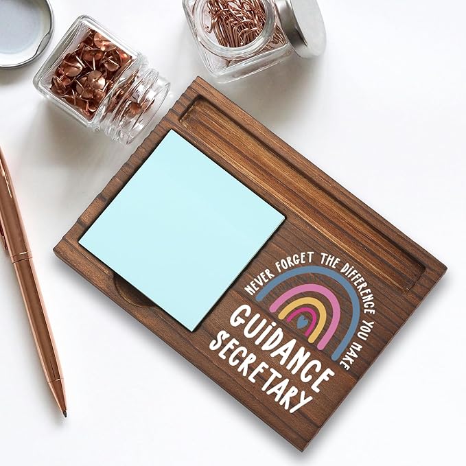 Guidance Secretary Gifts Sticky Note Holder, Thank You Gift for Counseling Secretary, School Support Staff, or Office Assistant, Education Appreciation Week, Graduation or Holiday Recognition PB028