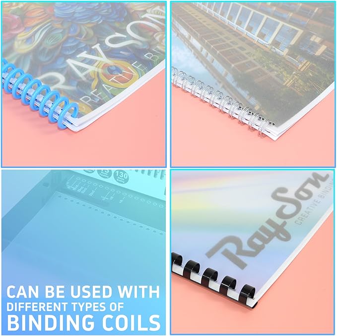 Rayson Frosted Binding Covers - 10 mil Polypropylene (PP) Matte Finish, 8.5" × 11", Durable Un-Punched Plastic Binding Covers, 100/Pack (PP25100MT)