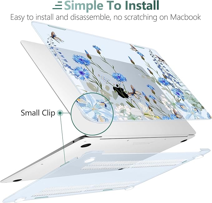 DONGKE for MacBook Air 13 Inch Case 2021-2018, Compatible with A2337 M1 A2179 A1932 Support Retina Display & Touch ID, Hard Shell Plastic Cover with Keyboard Skin - Paradise Nature