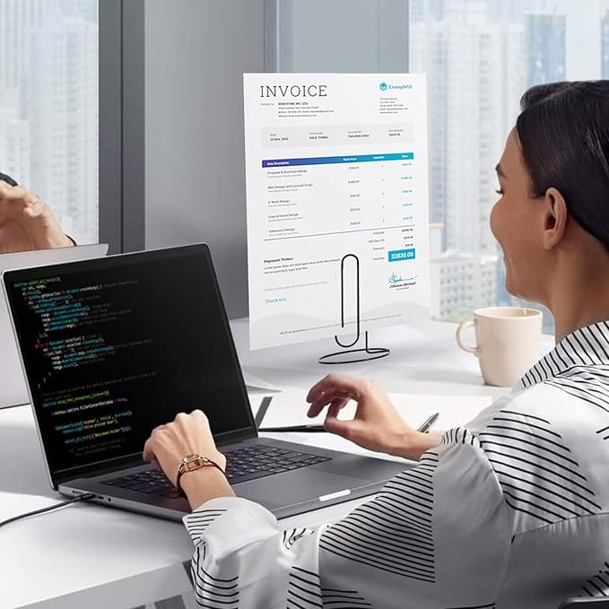 4 Pack Large Paper Clip Memo Holder for Desk,Letter Holder,Paper Stand for Desk,Letter & Bill Storage,Mail Organizer Office Accessories Desktop Message Office Decor