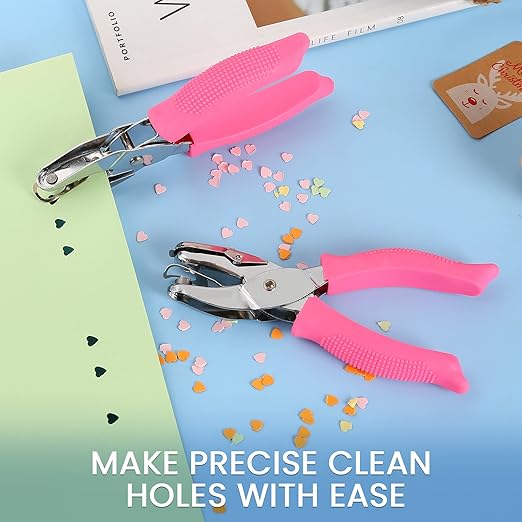 MyArTool 1/4 Inch Heart Hole Punch, Handheld Heart Hole Puncher with Soft Grip, Heart Shaped Hole Puncher for Paper Crafts, Cardstock, Gift Wrapping, Greeting Cards and Scrapbooks