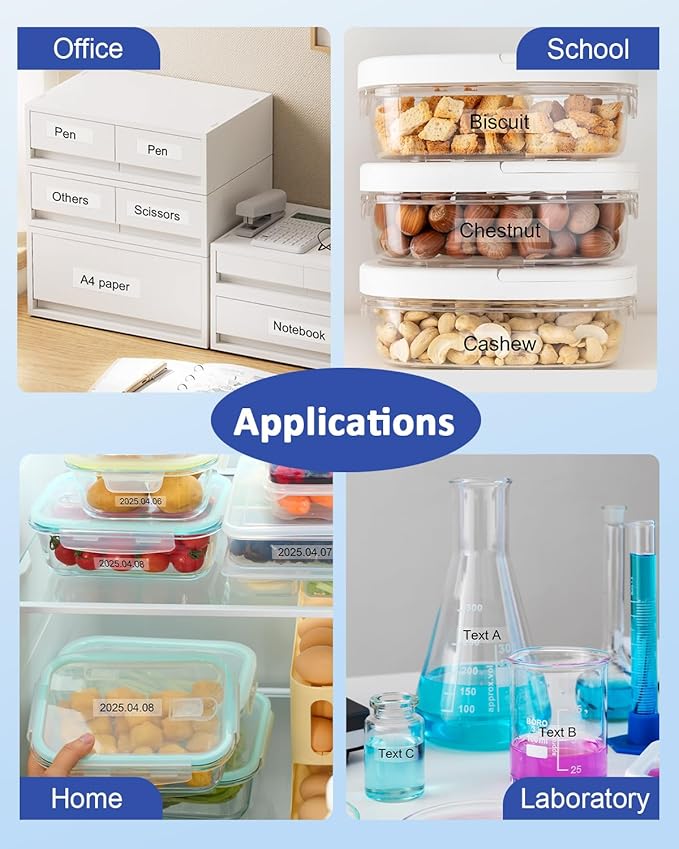 Tz-131 12mm 0.47 Laminated Clear TZ Tape Compatible for Brother P-Touch TZe-131 TZe Label Tape Black on Clear Label Maker Refills Work for Ptouch PT-D220 PT-H110 Pt-D210, 1/2 Inch x 26.2 ft, 4-Pack