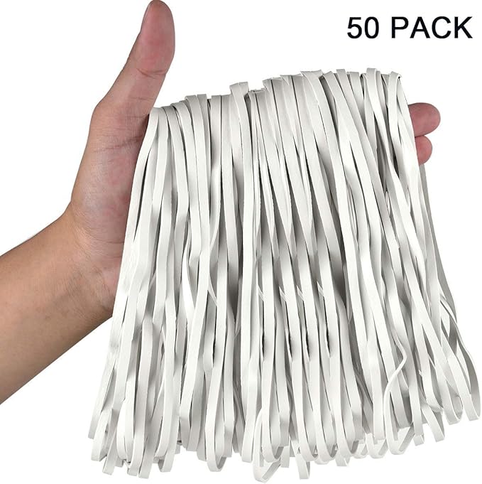 AMUU Rubber Bands 50 Pieces Trash Cans Elastic Bands for Office Supplies File Folders Cat Litter Box Size 8 inches Rubbers Bands Large