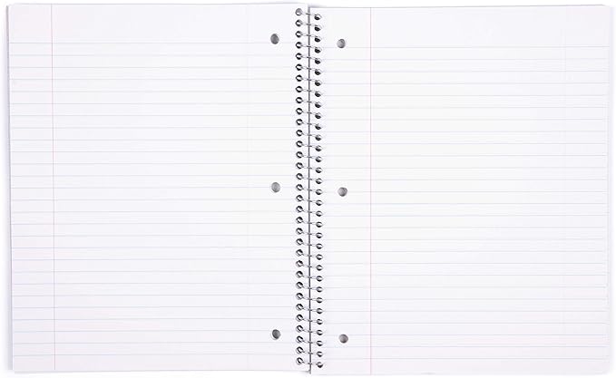 Mintra Office Durable Spiral Notebooks, 1 Subject, (Salmon, Sage Green, Lavender, Wide Ruled 3pk) - 100 Sheets, Poly Pocket, Moisture Resistant Cover, School, Office, Professional