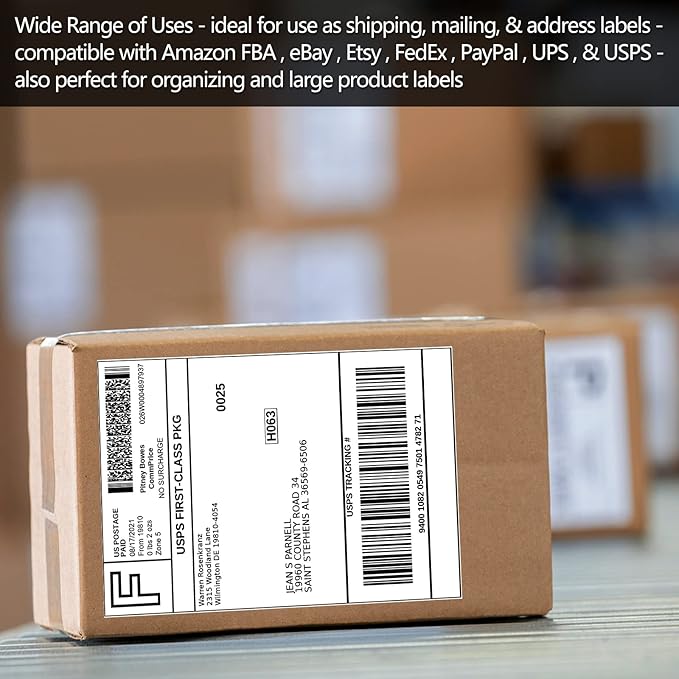 5000 Half Sheet Shipping Labels for Laser/Inkjet Printers - 5-1/2" X 8-1/2" Blank White Labels
