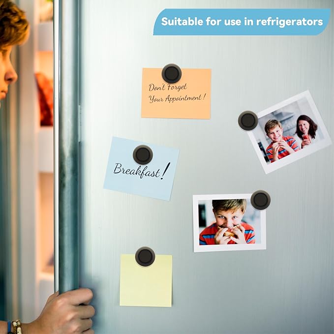 ZDZBLX Fridge Magnets, 28 Pack Mini Magnets for Fridge, Locker, Classroom, Office (Black)