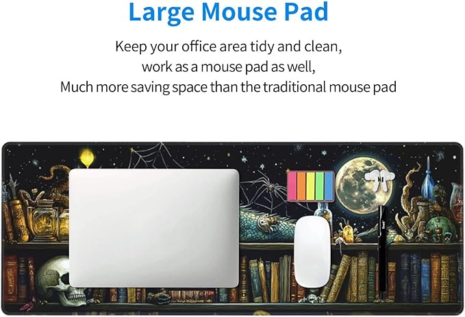 Dragon Mystical Mouse Pad 31.5 X 11.8 Inch Big Desk Rubber Base Stitched Edges Keyboard Pad XXL Mouse Mat for Home Game and Office