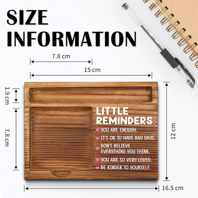 Little Reminders Sticky Note Holder, Mental Health Gift for Women Men, or Coworker, Positivity Recovery Self Care Encourage Gift, Cheer Up Gift Self-Stick Note Pad Holders WPP25
