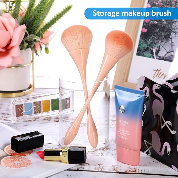 Epakh 6 Pack Clear Pen Holder Acrylic Pencil Cup Back to School Gifts Round Clear Makeup Brush Holder Acrylic Make up Brush Storage Organizer Desktop Pencil Cup for Home Office Supplies