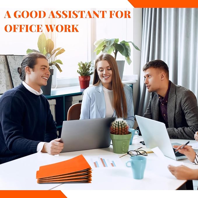 Skyygemm 24 Pcs Classification Folders Letter Size, 3 Divider Pressboard File Folder with Fasteners, Expanding File Organizer Bulk for Teachers, Clergy, Office, Church, Christmas Donations (Orange)