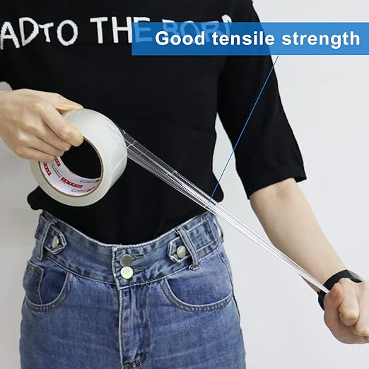 12 Rolls Clear Packing Tape, Heavy Duty Packaging Tape with Dispenser,1.88In x 55Yd,2.4Mil Thick Industrial Grade Transparent Tape Refills for Shipping,Moving,Sealing and storages