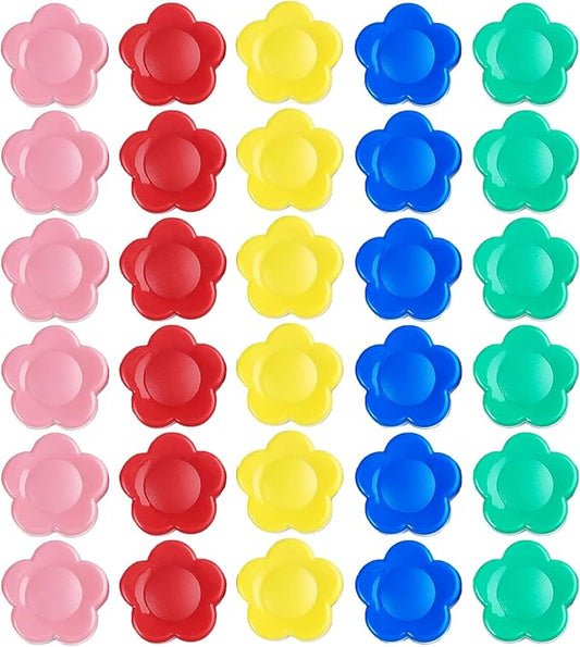 Qualsen Fridge Magnets, Flower Shape Cute Magnets for Fridge Magnet, Refrigerator, Small Magnet for Whiteboard for Kids,Locker, White Board, Kitchen, Office, Classroom (5 Colors)