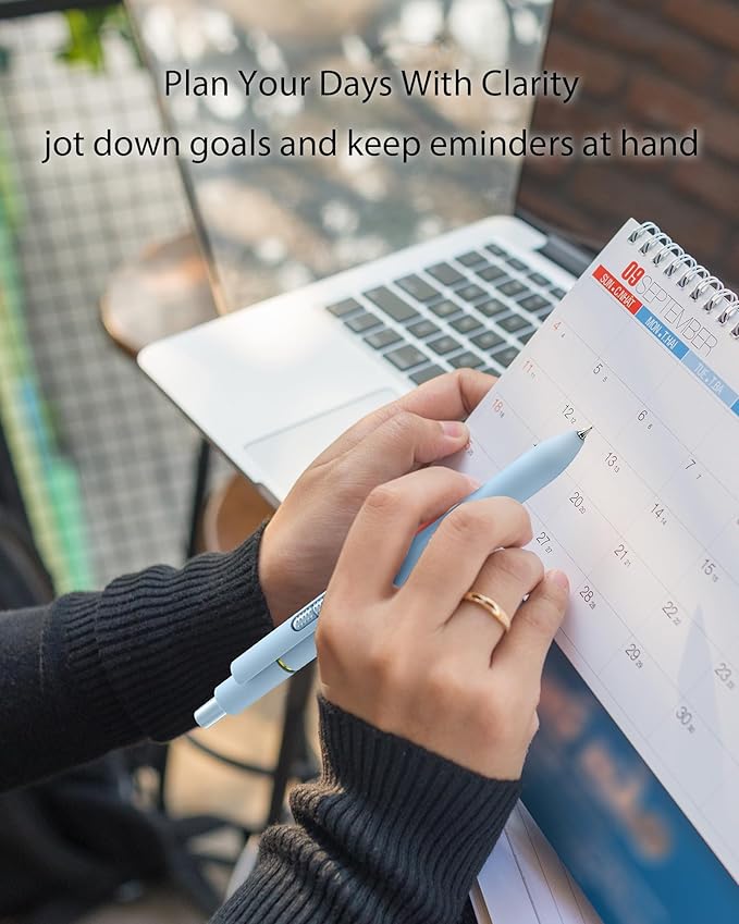 8 Pcs Gel Ink Pens, 0.7mm Fine Point for Smooth Writing Journaling Aesthetic Pens, Black Quick-Dry Long Lasting Fidge Pens, Cute School Office Supplies Gifts for Women （Morandi Black Ink）