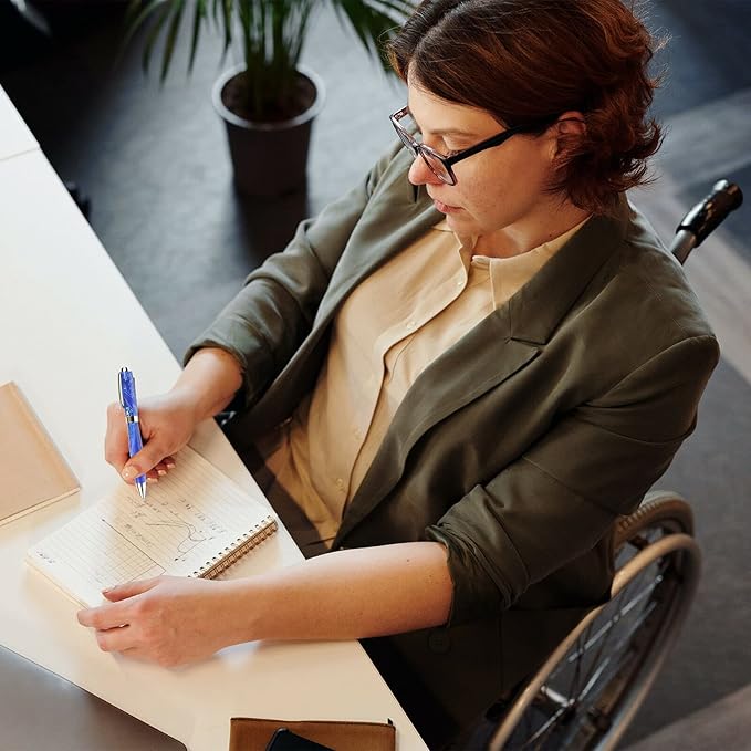 Tuscany Blue & Pearl Ballpoint Pen - Marbleized Gloss Body
