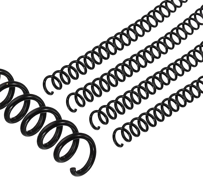 PATIKIL 6mm(1/4") Plastic Spiral Binding Coils, 20 Pcs Binding Spirals 30 Sheet Capacity 4:1 Pitch Binding Spirals for Binding Paper Sheets, Black