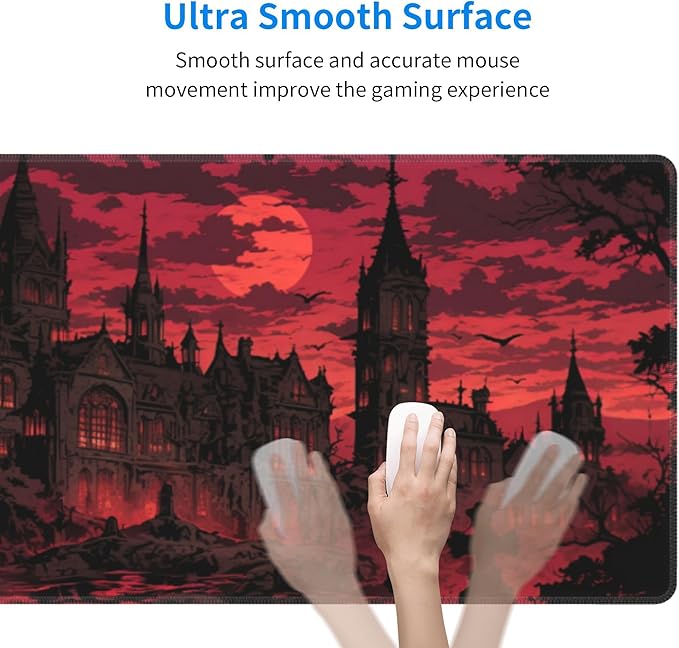Gothic Desk Mat Large Gaming Mouse Pad Gothic Extended Mousepad Big in Laptop Computer Mouse Keyboard Mat for Office Desk Decor 35.5x16 in