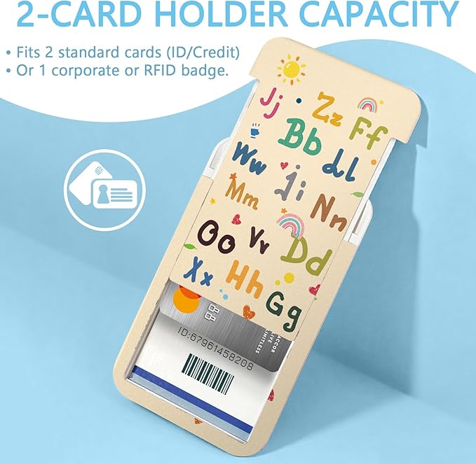 Gctriki Teacher Lanyards for ID Badges, Cute Retractable Badge Reel Heavy Duty with Carabiner Clip, English Letter ID Badge Holder with Lanyard, Retractable Keychain Name Badge Teacher Student Gifts