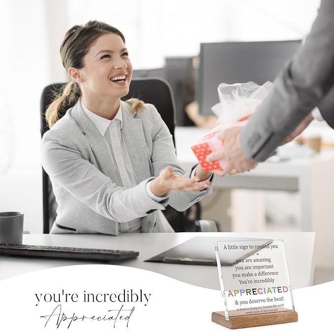 Appreciation Gifts for Coworkers Social Worker Employee - Inspirational Desk Decor for Women Men Motivational Sign Thank You Gift Ideas Coworkers Leaving Going Away Retirement Gifts Office Decor
