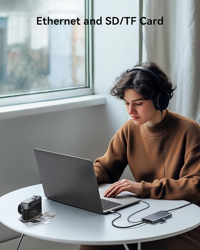 USB C Docking Station Dual Monitor for Dell/HP/Lenovo/Surface Laptop,15 in 1 Triple Display Multiport Adapter Hub, USBC Dock Dongle with 2 HDMI+VGA+6 USB C/A+Button+100W PD +Ethernet+SD/TF+Audio