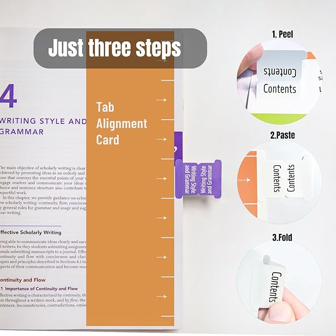 Index Tabs for Publication Manual 7th Edition - Book Not Included - Laminated, Color-Coded Tabs with Blank Options for Easy Reference and Organization