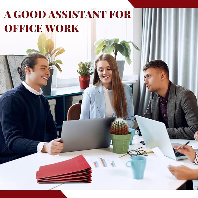 Skyygemm 72 Pcs Classification Folders Letter Size, 1 Divider Pressboard File Folder with Fasteners, Expanding File Organizer Bulk for Teachers, Clergy, Office, Church, Christmas Donations (Red)