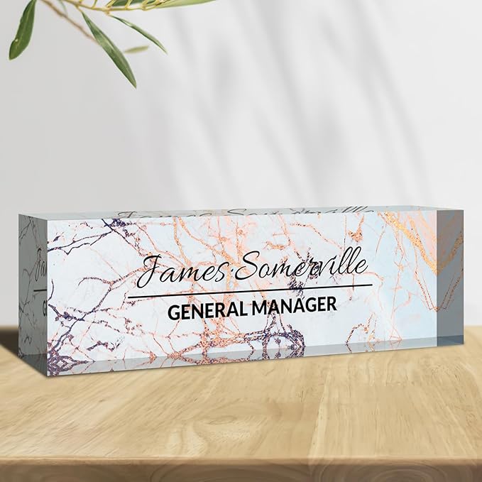 Desk Name Plate Personalized, Custom Name Plate for Desk, Acrylic Desktop Accessories, Office Gift & Decor for Women Men, Teacher Nurse Boss Employee Appreciation Gifts