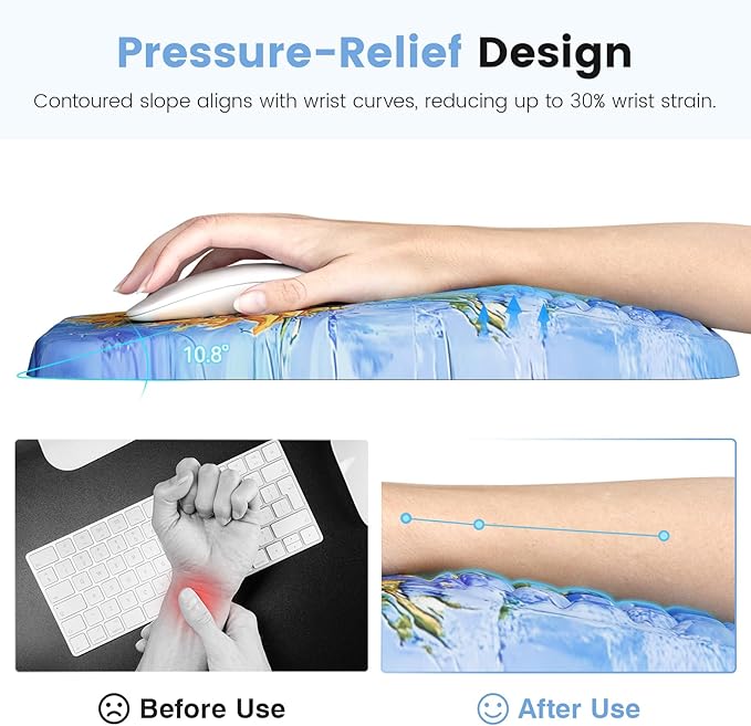 Ospelelf Mouse Pad with Wrist Rest Ergonomic Comfortable Pain Relief Mousepad Wrist Support for Computer Sunflower