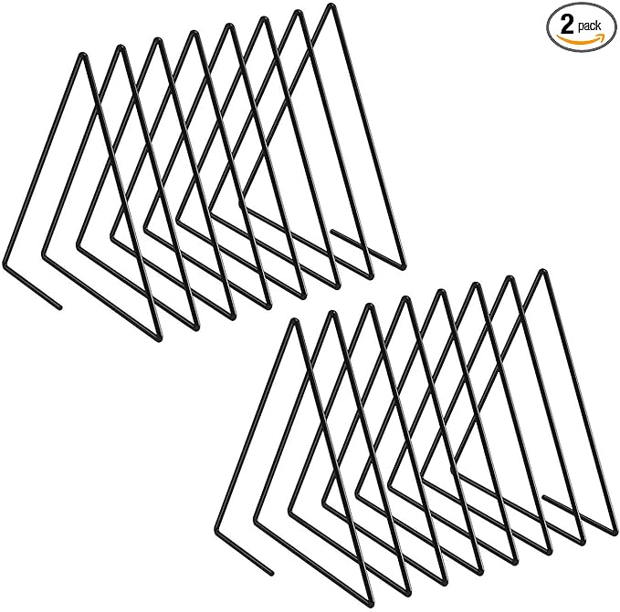 2 Pcs Triangle Desk File Organizer, 7 Slots Desktop Magazine Holder File Sorter,Metal Documents Rack Bookshelf Organizer for Office School Home, Black