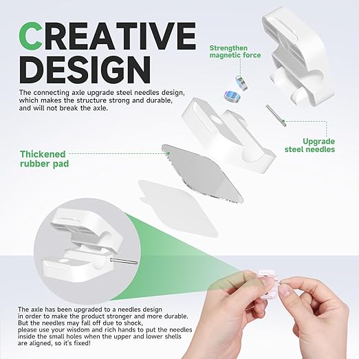 12 White Magnetic Cable Clips,Under Desk Cable Management,Cord Holder for Nightstand Home Office Car Phone Wall,2025 Adhesive Cord Organizer[0.45" in Ht Save Space/Versatile for Wire Up to 0.27" OD]