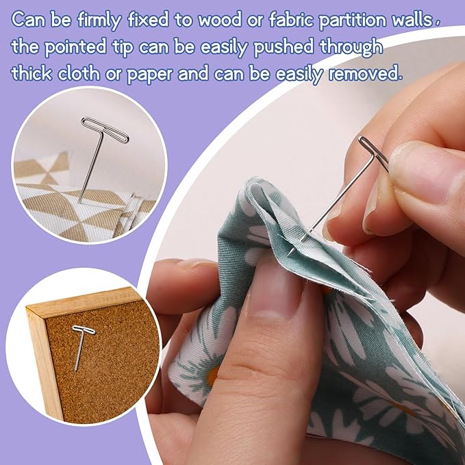 120 Pcs 1.5Inch T Shape Sewing Pins for Wigs, Wig Pins with Clear Box, Wig Pins for Foam Head, Long Straight Pins for Sewing, Blocking Knitting, Office, Craft, and Crocheting（38mm