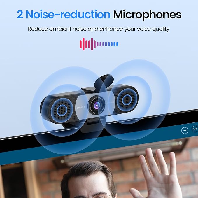 EMEET 1080P Webcam, C960 Web Camera with 2 Noise-Cancelling Microphones & Privacy Cover, 90° FOV Computer Camera, Plug & Play USB Webcam for Calls/Conference, Zoom/Skype/YouTube, Laptop/Desktop, Grey