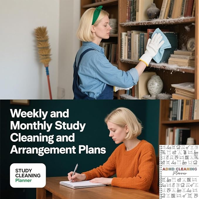 ADHD Cleaning Planner for Adults - Undated Daily Weekly Monthly Schedule & Checklist - Household Chores Organizer Journal