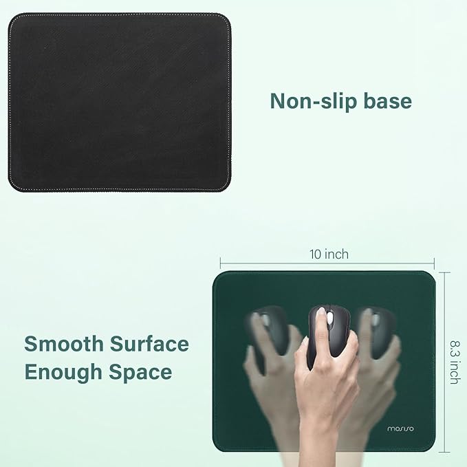 MOSISO Large Gaming Mouse Pad&Massage Keyboard Wrist Rest&Mousepad&Wrist Rest&Coaster,Ergonomic Non-Slip Base Pad Set&Pain Relief Easy Typing Cushion with Memory Foam for Home Office, Peacock Green