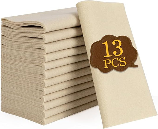 XSEINO 13 Rolls Khaki Felt Fabric,8"x35"(20.5x90cm) 1.4mm Thick Soft Felt Fabric Sheet for Crafts,Khaki Series Colors Soft Nonwoven Fabric,Fit for Decoration, Sewing, DIY Crafts