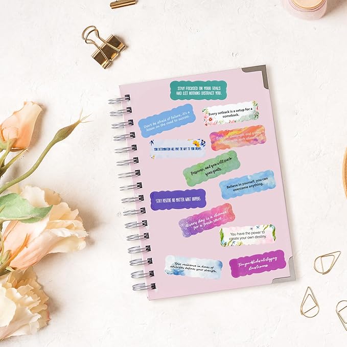 VANRA 240 Inspirational Stickers Motivational Scrapbook Sticker for Journaling Planner Water Bottles Scrapbooking Pages Laptop Decals Decoration, Vinyl Positive Affirmation Stickers for Women Teens